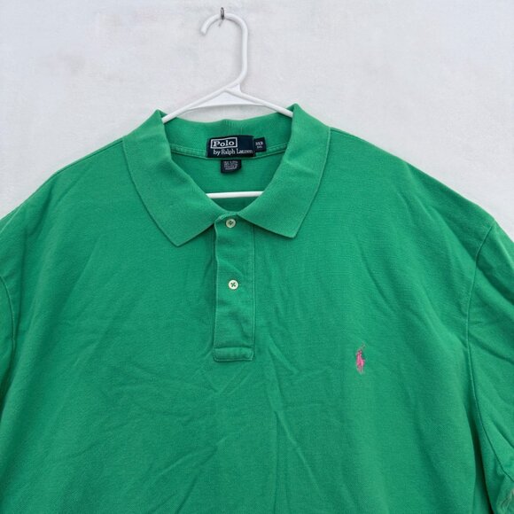 Polo Ralph Lauren Polo Shirt Mens 3XB Big Green Knit Pony Preppy - Picture 2 of 7